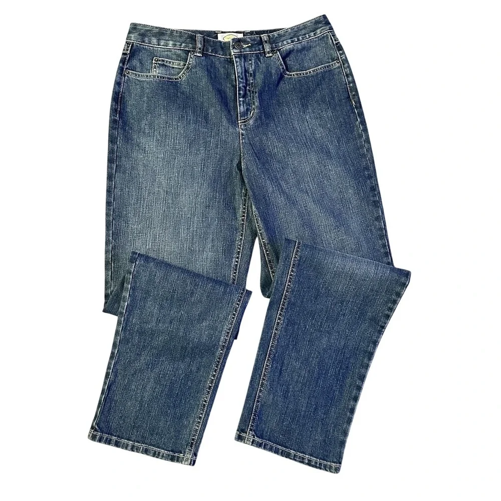 Talbots Stretch Straight Leg Jeans Womens 10 Medium Wash‎ Denim Classic Fit